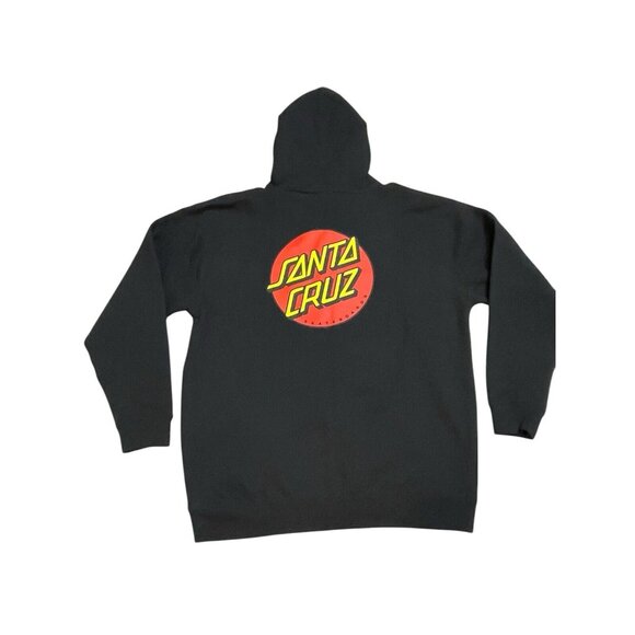 Santa Cruz Men Black Up Hoodie Big Logo Graphic Full Zip Size XL - Picture 2 of 7